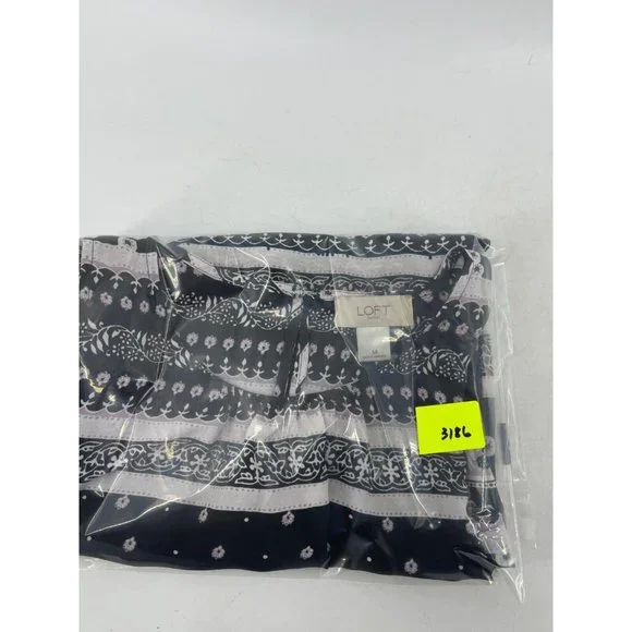 Ann Taylor Loft Women's Striped Floral Print Sleeveless Top Shirt Blouse Size M - Picture 12 of 12